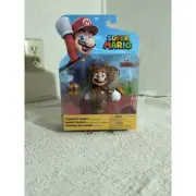 Super Mario Tanooki Mario with Super Leaf 4" Tall Action Jakks Figure Nintendo