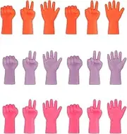 18 Pcs Knitting Needles Point Protectors Rubber Needle Cap for Prevent Stitches from Slipping and Accidental Injuries Caused by Needle Tips Mixed Colors (The Paper Scissors Stone Style)