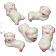 5 Pcs Ceramic Chopstick Rack Pig Rest Cutlery Panda Chopsticks