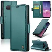 CaseMe Samsung Galaxy S10 4G Folio Wallet Case Cover Side Closure G973 [Teal Green]