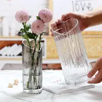 在飛比找蝦皮商城精選優惠-愛心玻璃花瓶 花瓶 ins風高顏值透明玫瑰花花瓶 鬱金香豎紋