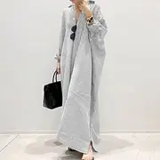 Women's Black White Light Green Summer Spring Fall Maxi Dress Cotton Linen Dresses Casual Dress Shift Dress Basic Casual Outdoor Winter Dress Vacation Loose Fi