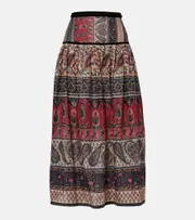 [Valentino] Valentino Paisley cotton muslin midi skirt AU 16 multicoloured