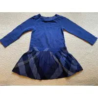 在飛比找蝦皮購物優惠-Burberry經典藍色格子洋裝6Y(114cm)