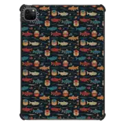 iPad Pro 11-inch (3rd/4th gen) iPad Impact Case Pattern Fishing Salmon Trout Fishing Bait Hat Bear