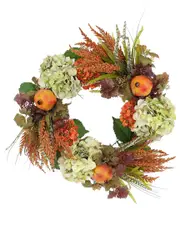 Creative Displays 23in Heather & Pomegranates Fall Wreath with Hydrangeas