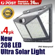 Ultra 208 LED Solar Motion Sensor Lights Garden Outdoor PIR Floodlights Security