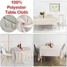 Round Rectangle Square Wedding Table Cloth Cover 100% Polyester Ivory Tablecloth