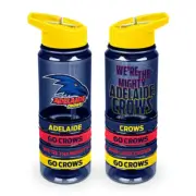 Adelaide Crows Official AFL Tritan Sports Drink Bottle & 4 Wristbands 650ml