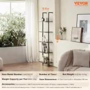 Industrial 5 Tier Wall Mount Pipe Shelf 40x30x178cm Storage Unit for Bedroom
