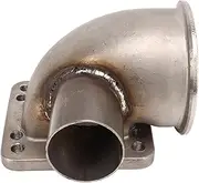 3in V Band Turbo Elbow Adapter, High Precision 304 Stainless Steel Turbo Elbow Adapter Flange Wear Resistant for T3 T4 Turbine
