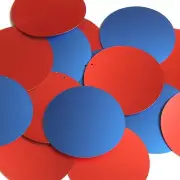 Round 2" Sequins Red Blue Matte Silk Frost
