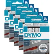 5 Pack Dymo 45803 D1 Labelling Tape 19mmx7m Black On White