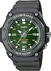 [Casio] Men's MW620H-3A Analogue Watch, Green, 53.4 x 49 x 14.6 mm