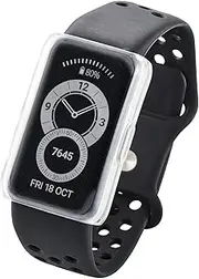 Elecom SW-HU221FCUCR Huawei Band 6 Case, Full Cover, Soft, TPU, Transparent, Clear
