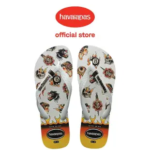 【havaianas 哈瓦仕】拖鞋 男鞋 女鞋 夾腳拖 圖騰 骷髏頭 黑豹 Top Tribo 白 4144505-0198U(哈瓦士)