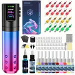 紋身套件 POSEIDON HOT NEW TATTOO PEN KIT 永久化妝紋身機套件無線紋身電源紋身槍套件