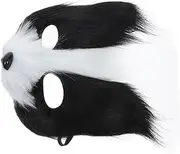 ZUNOXAZ Furry Fox Half Face Mask Faux Costume Mask for Halloween Masquerades Parties Unique Animal Design for Adults Stylish Makeup Accessory for Festivals