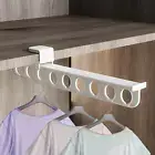 Pull Out Clothes Hanger Rod Wardrobe Clothing Rail Hanger Rack Extendable Closet