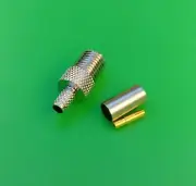 (2 PKS) Mini UHF Female 3PC Crimp-On RG58/142/400 LMR195 Connector-USA Seller