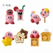 8pcs Anime Games Kirby Action Figures Toys Pink Cartoon Kirby PVC type E