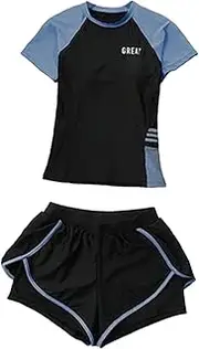 [Generic] Women's Swimming Set, Matching Top and Bottom, Integrated Sun Protection