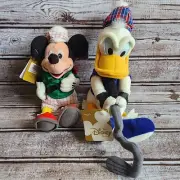 Vintage Disney Store Golfer Donald Duck Mickey Mouse Golf Bean Bag Plush W/ Tags