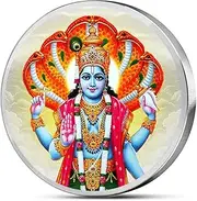 Silver Coin 20 Gm, God Vishnu Colored Pure Silver (999)