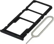 MMOBIEL Dual SIM Card Slot Tray Holder Replacement Compatible with Xiaomi Redmi Note 10/10 Note 10S Incl. SIM Pin - Black