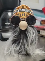 Indoor Biker Gnome Shelf Sitter Handmade