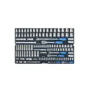 SP Tools 122Pcs Foam Tray - Metric/SAE Sockets & Accessories Included