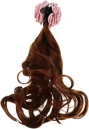 FOMIYES Realistic Brown Curly Wig Flower Ponytail Extension Clip for Women Fun Cosplay Accessory for Parties Weddings Events Adds Volume Lifelike Look Durable Comfortable Design