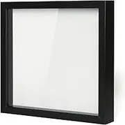 Demaike 10x10 Wooden Shadow Box Frame Display Case with Linen Backboard Picture Frames for Photos Awards, Memorabilia, Medal, Crafts, Tickets, Baby Items, Wedding Memories, Black
