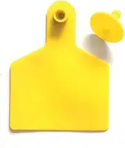 100x Cattle Ear Tags 7.5x10cm Set - XL Yellow Blank Cow Sheep Livestock Labels