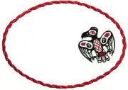 Raven Aboriginal Pattern Embroidered quilt label bird flight custom with message