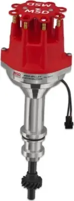 MSD PRO BILLET DISTRIBUTOR,RED CAP,MSD 6/7/8 IGNITION,FORD 351C-460 W/IRON GEAR