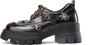 [Tsrenlmln] Women's thick soled casual shoes, comfortable spider clip with raised ear sole thick soled loafers, round toe, anti slip TPR outsole, office and business
