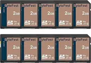 SD Card 2GB SDHC Flash Memory Card (10 Pack) - Class 10, U1, V10, SD Cards for Cameras