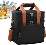 Fravsiu Cooler Bag | Large Travel Cooler Ice Bag for Camping - Reusable Cold Lunch Box Leakproof Cooling Tote for Office Travel Adults Shopping Boys Camping Beach