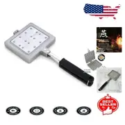 Lightweight Aluminum Waffle Maker with Nonstick Coating for Easy Outdoor Cooking