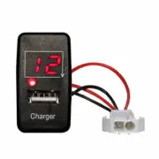 12V/24V 2.1A Power Outlet Dual USB Charger/VoltMeter for Toyota Tundra Tacoma