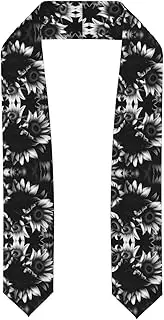 [EdWal] black and white sunflowers print Graduation Stole and Sash Class for Unisex Adult Honor Stole Honor Stole of 2025