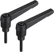 uxcell 2pcs Adjustable Clamping Lever Handle M4 x 20mm Metric Black Oxide Carbon Steel Male Threaded Stud Hand Knobs Rotating Screw Handles Bolts with Locking Lever Black
