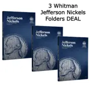 3 Whitman Coin Folders Set Collection For Jefferson Nickels Nos.1-3 1938 - Date