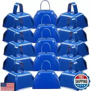 LOSYHU 15 Pack Metal Cowbells 3 Inch Blue Cow Bells Noise Makers Loud Cow Bel