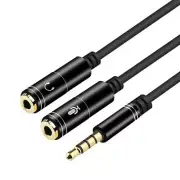 3.5mm Splitter Mic Cable for Headset 3.5mm Female to 2 Dual Male Microphone Audi