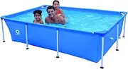 Outraveler Above Ground Swimming Pool, Outdoor Rectangle Frame Steel Frame Pool for Backyard, Blue 8.5ft x 6ft x 26in
