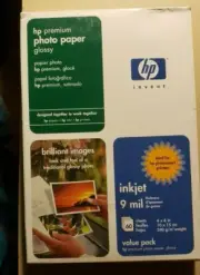 HP Premium Photo Paper 4"x6" Q1989A 60 Sts Ink Jet Glossy Printer 808736406888