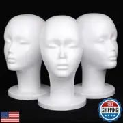 Leeven 3 Packs Foam Wig Head Female Styrofoam Mannequin Head Stand for wigs f