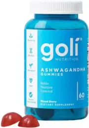 Goli Ashwagandha & Vitamin D Gummy - 60 Count - Mixed Berry, KSM-66, Vegan, Plan
